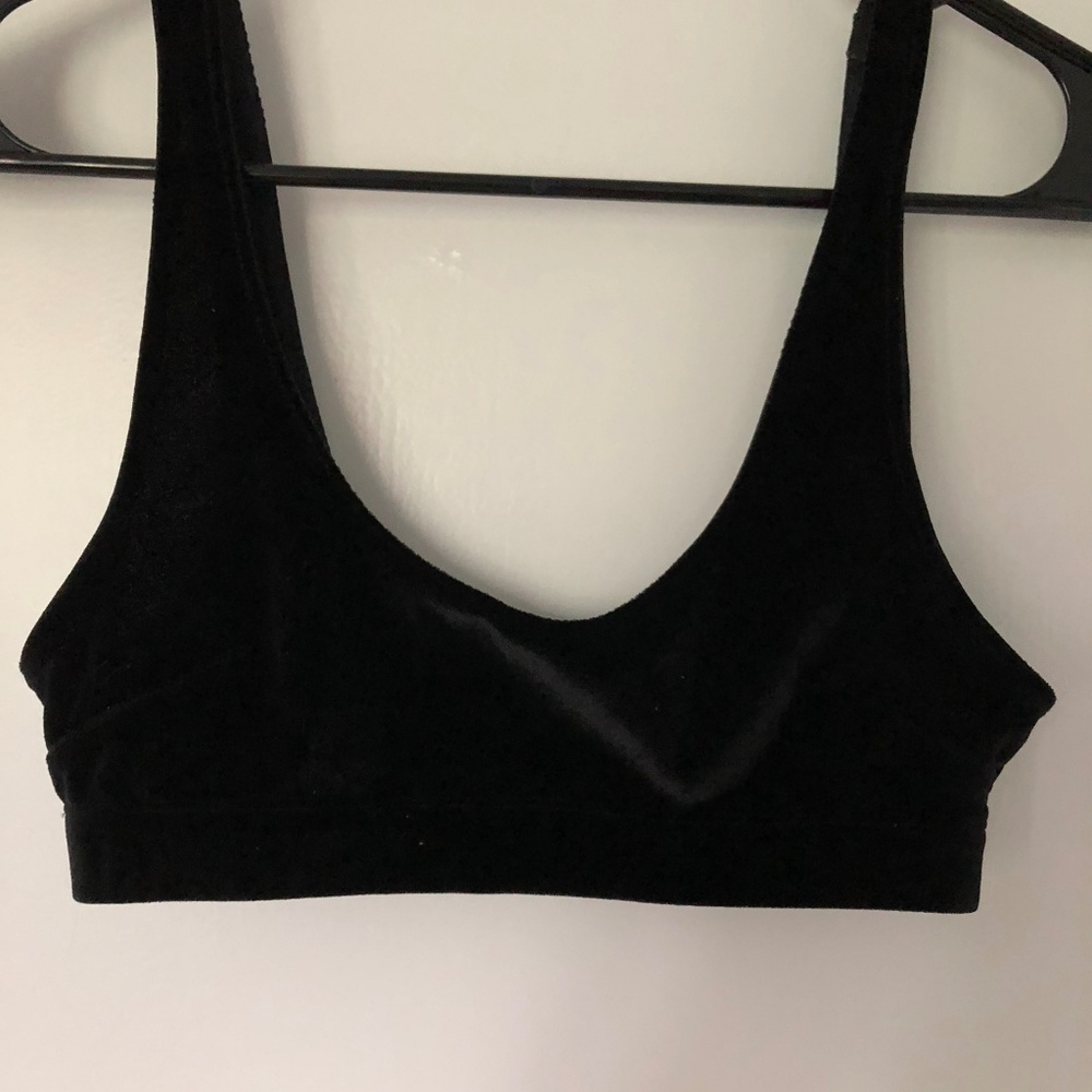Faux Velvet Bralette S